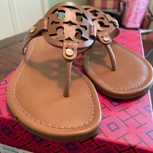 Tory Burch Miller Calf Leather Sandals, Size 8
